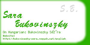 sara bukovinszky business card